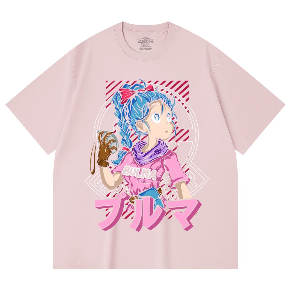 T-shirt Unisex in Cotone Pesante 230 g/m² 100% Cotone con Stampa Bulma Dragon Ball V17