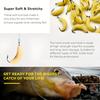 30pcs Yellow Rubber Maggots Fishing Bait Set with Hooks - Versatile Grub Lures for Bass, Trout, Crappie, Bluegill - Ideal for Freshwater Fishing