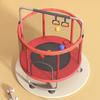 Kinder Trampolin Innen Außen Klein Fitness Trampolin Spielzeug mit Sicherheitsnetz Basketballkorb Gymnastikringe Schaukel für Jungen und Mädchen