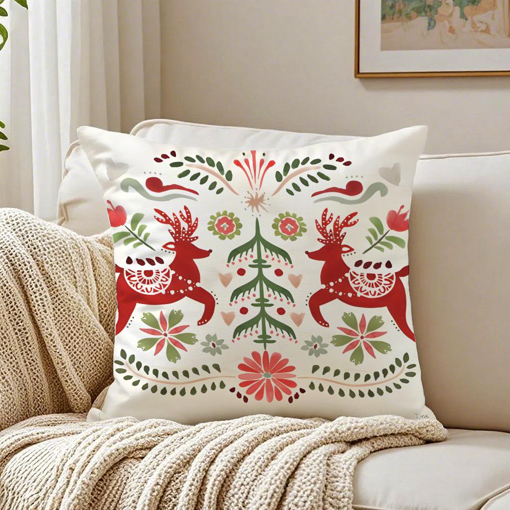 Federa per Cuscino Renna Federa Antiacaro Decorazione Divano Soggiorno Cuscino Stanza