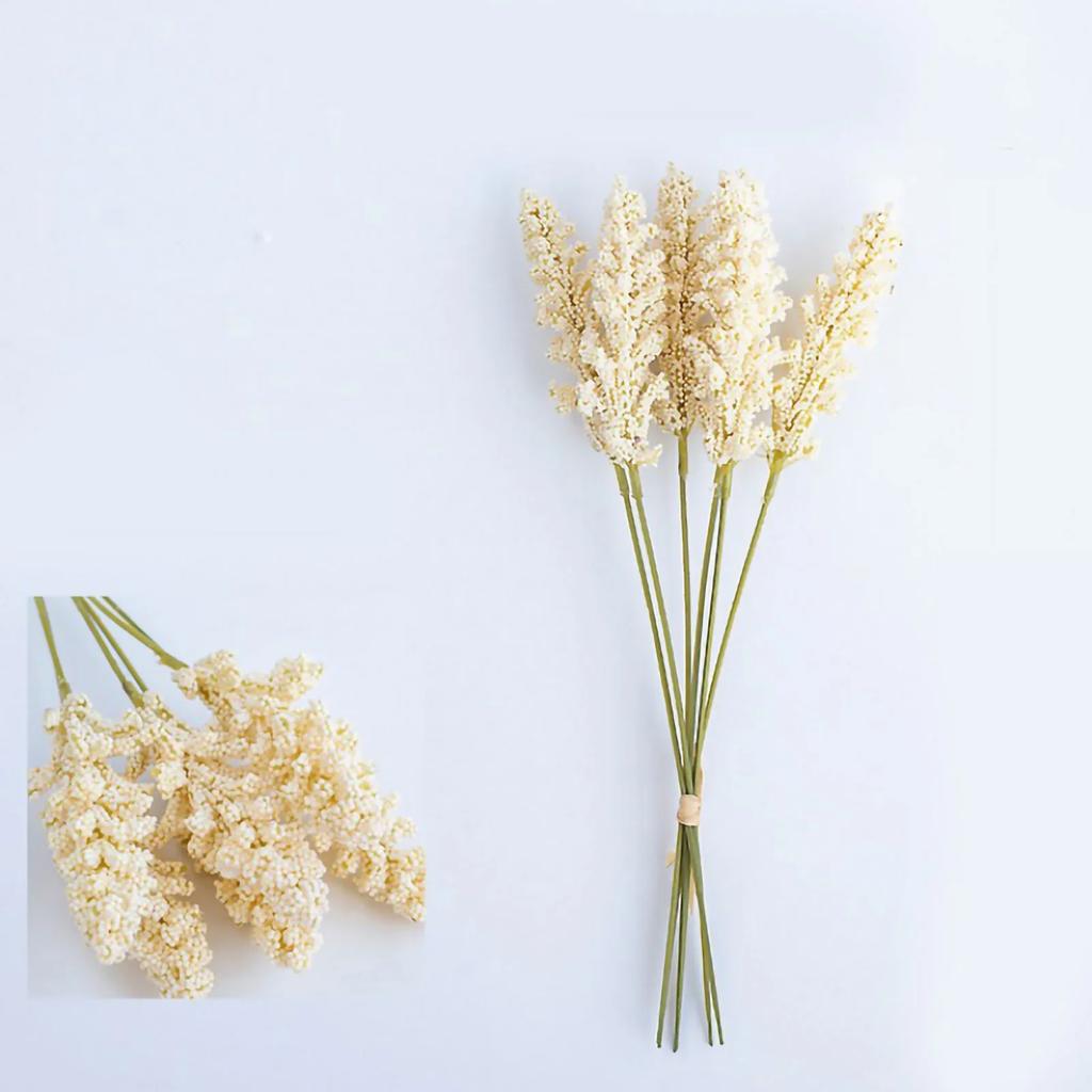 6pcs Artificial Lavender Floral Fake Lavender Plant Bouquets Wedding Millet Flower Shop Home Decoration Photography Arrangement