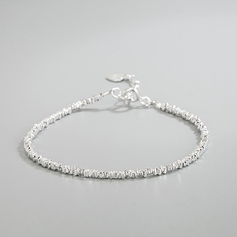Bracelet en argent Sterling S925, Design de Niche, fait à la main, tranches cassées, Douyin, vente en direct, accessoires pour les mains