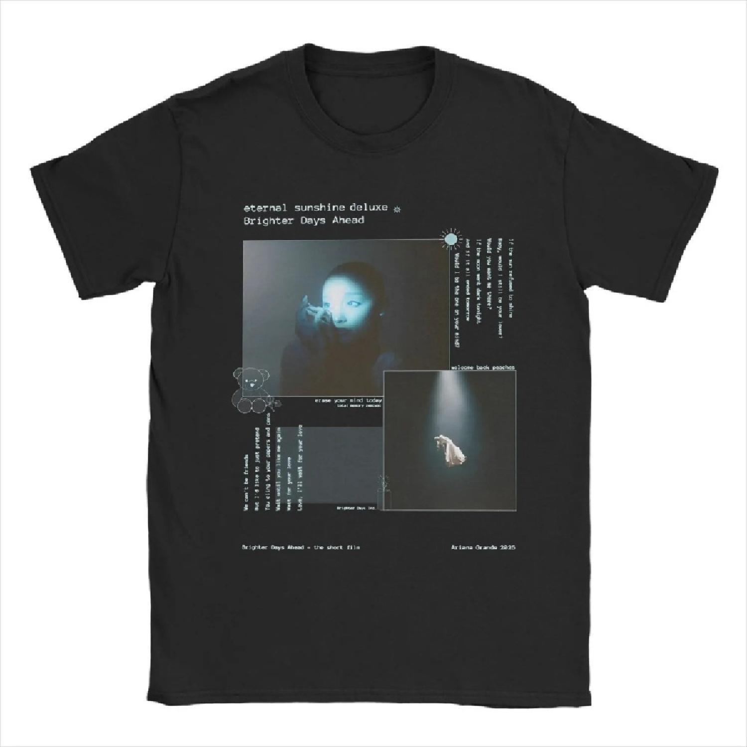 

ArianaGrande Brighter Days Ahead 2025 Album T Shirts Men Pure Cotton Vintage T-Shirts Round Neck Tee Shirt Short Sleeve Clothes XXXXXL