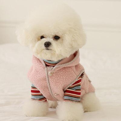 Gilet à capuche en peau de mouton à carreaux Vêtements d'hiver pour chien