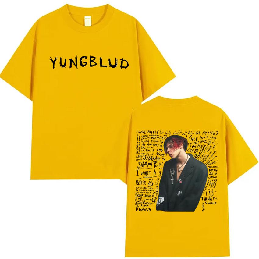 Rapper Yungblud Print T Shrit Mens Clothing Oversized Gothic Tshrit High Quality Short Sleeve Tee Hip Hop Tops Streetwear Unisex