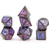 DND Polyhedral Metal Game Dice Glitter with Numbers 7pcs Set for Dungeons and Dragons RPG MTG Table Games D&D Pathfinder Shadowrun and Math Teaching