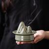 Zen Ceramic Green Mountain Incense Burner Temple Worship Household Indoor Censer Chinese-style Creative Tabletop Decoration