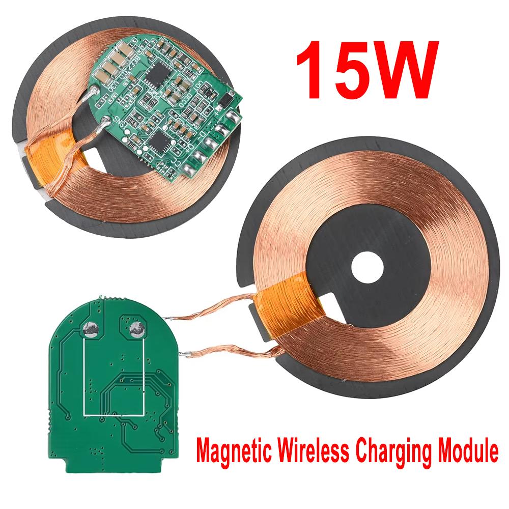 15W Magnetic Wireless Charging Module Transmitter PCBA Wireless Charger Motherboard With Coil Low Temperature Better Performance
