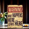 What Happens Here Stays Here Metal Tin Sign 2030cm Vintage Wall Art Rustic Decor for Home Office Restaurant Bar Ca