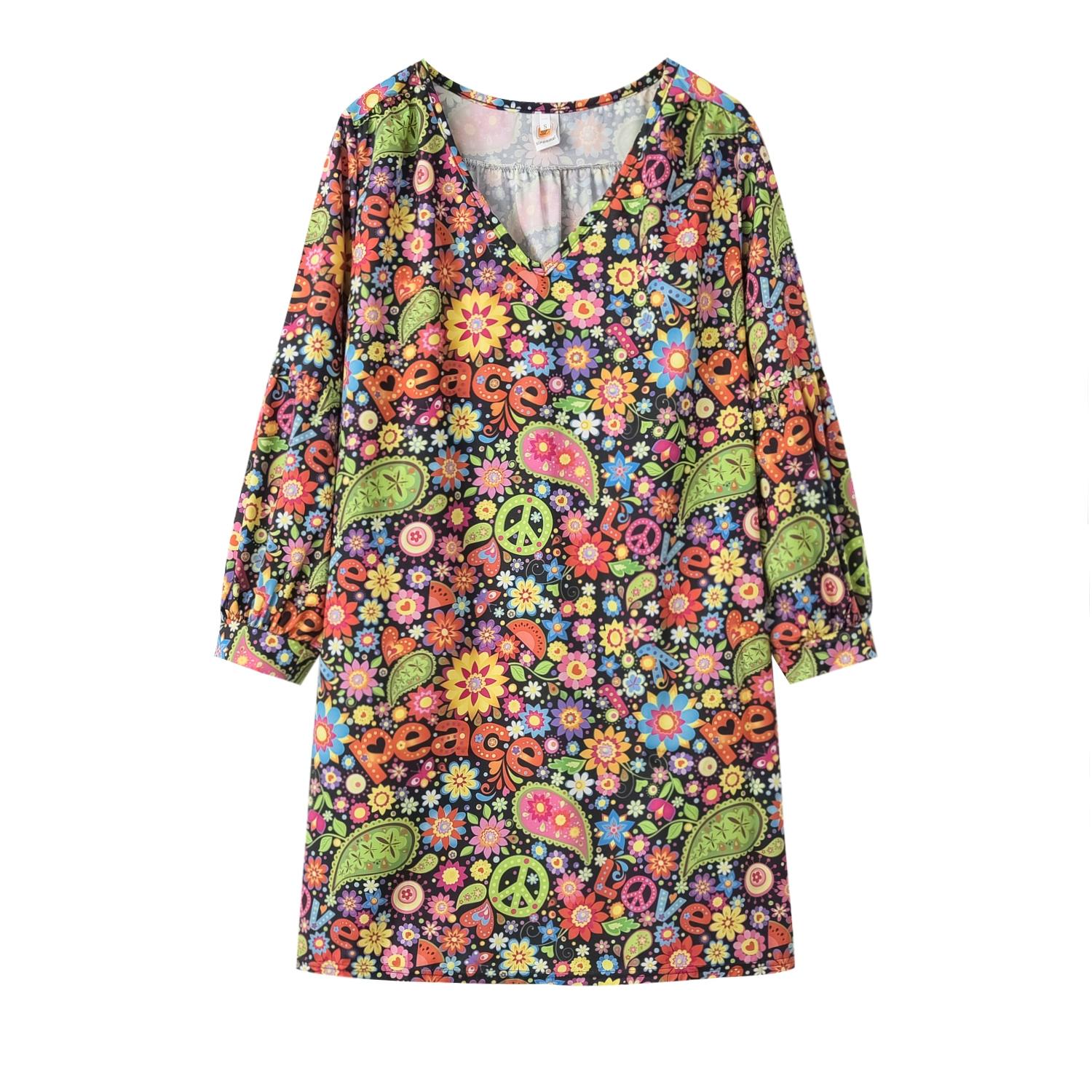 

Женское платье с открытыми плечами и цветочным принтом, нерегулярное повседневное платье с длинными рукавами XL чёрный