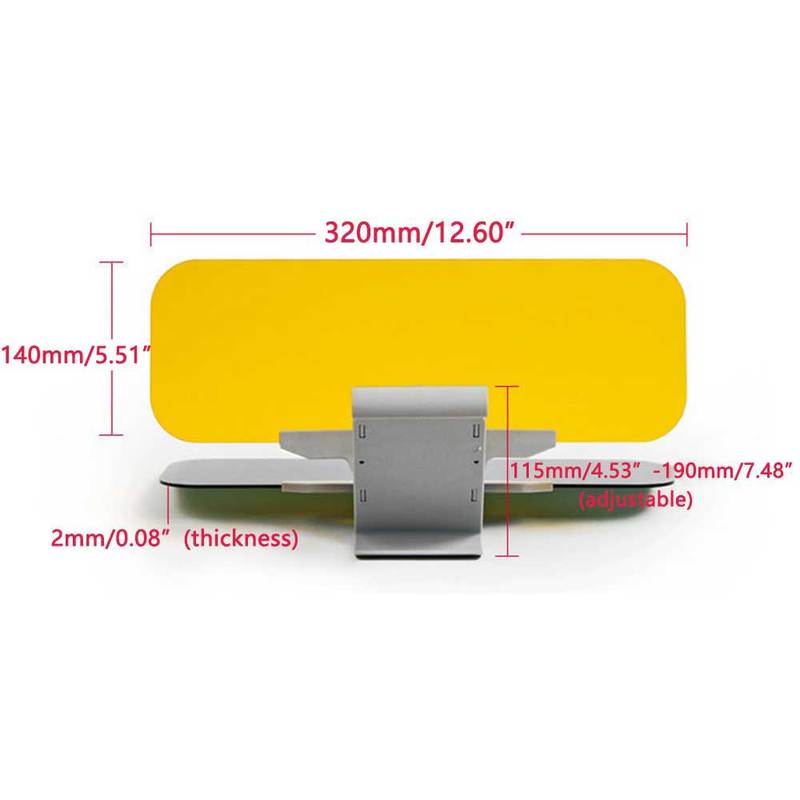 Car Sun Visor Extender Clip On Anti Glare 2 in 1 Night Day HD Anti Glare Dazzling Goggle UV Blocker for Day Night Vision Clear