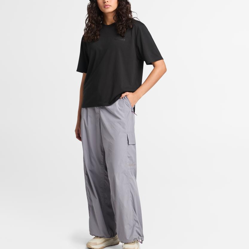 Timberland Logo Moisture-Wicking Quick-Dry Sun Protection Loose Fit T-Shirt Women tops Black A67W1-001