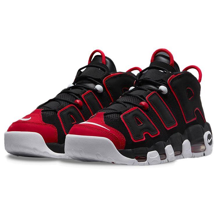 Nike Air More Uptempo 96 Red Toe Men Sneakers Black University-Red White FD0274-001