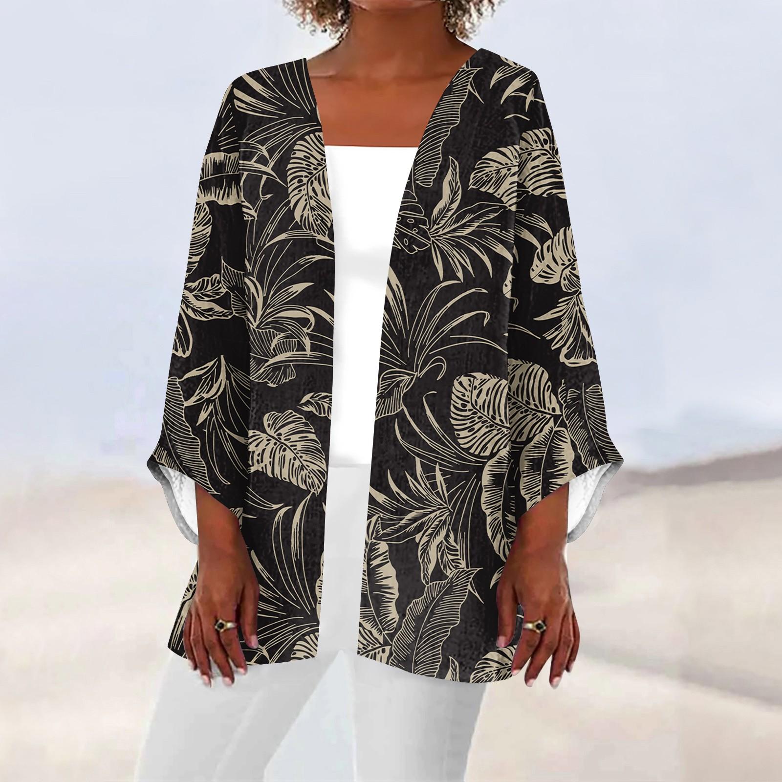 

Женская повседневная модная легкая куртка средней длины с принтом, кардиган S