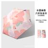 Card umbrella Titanium vinyl sunscreen parasol Small female sun umbrella Mini high-value oil painting pocket six-fold umbrella