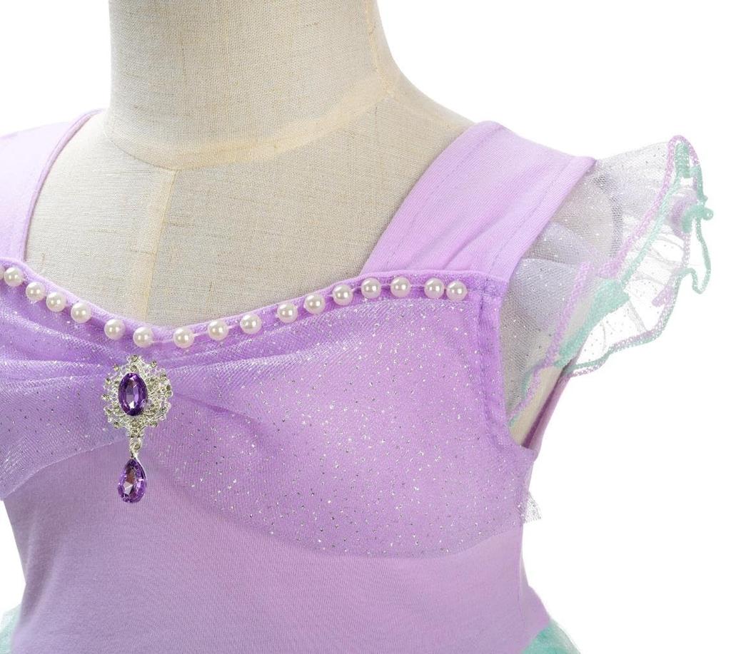 Dressy Daisy Toddler Tulle Skirt Mermaid Cosplay Ariel Princess Halloween Size Ages Girls' Costume, Costume, Dress, Costume, 110, 4-5