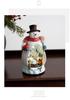 Christmas Resin Luminous Music Box with Santa & Snowman