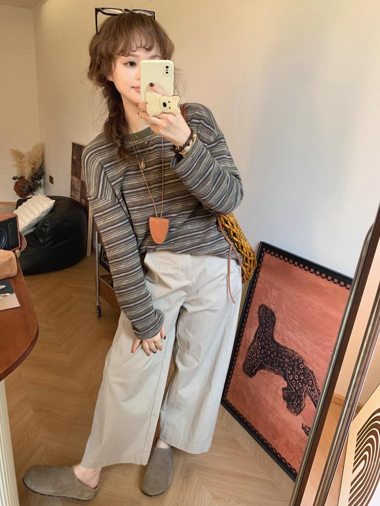 2026 Spring/Summer Women's High Waist Japanese Cropped Straight-Leg Balloon Pants