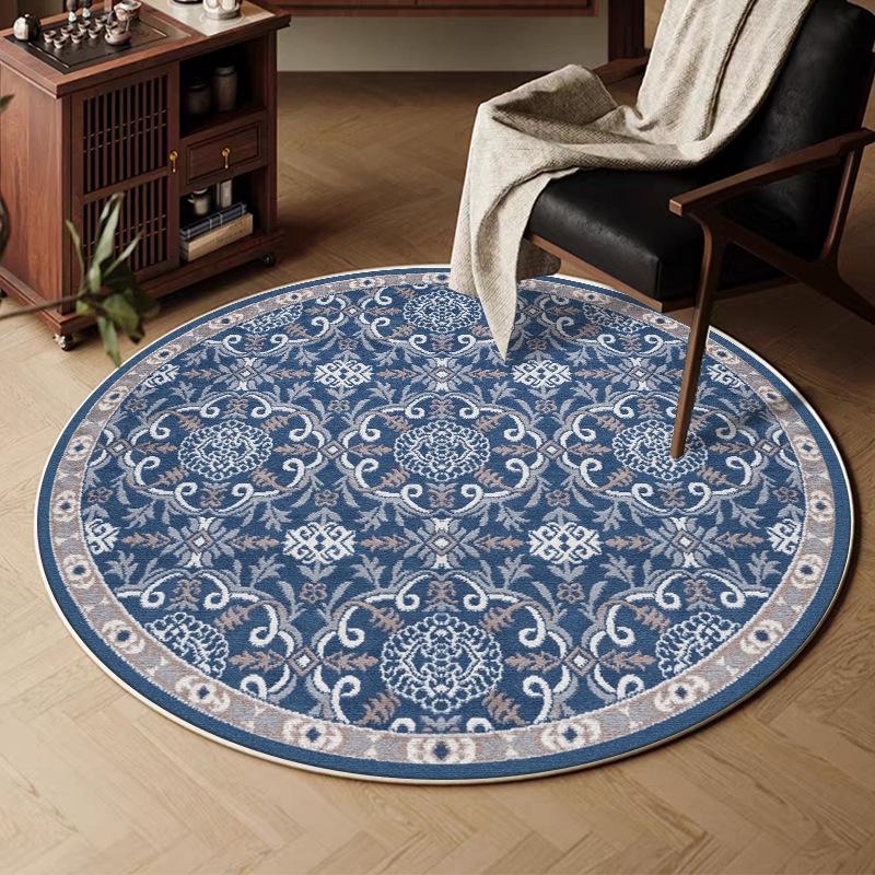 VIKAMA Retro Round Carpet, Living Room Persian Ethnic Style Sofa Cushion, Bedroom Study Room Carpet, Home Decoration