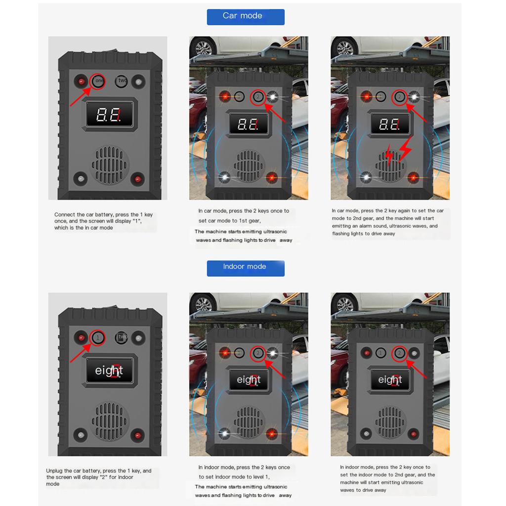 Ultrasonic Worm Control Device Ultrasonic Mice & Cats  Repeller for Auto & Outdoor Use Humane Rodents & Cats  Deterrents