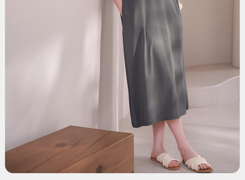 Xuan Liang Women's Summer Modal Cotton Vest Long Dress Sleepwear