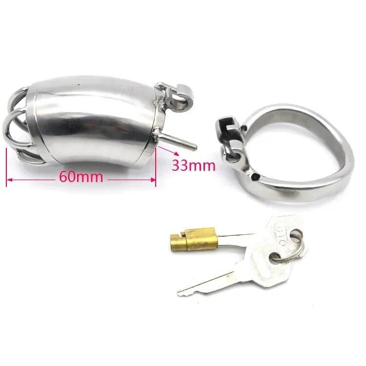 New Ball Stretcher Chastity Belt Stainless Steel Stealth Lock Male Chastity Device Delay Ejaculation Cock Cage Penis Cock Ring