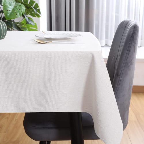 WAITER TREE Tablecloth, Table Cover, Solid Color, Waterproof, Matte, Dining Table Cover, Rectangular Table, Beige 3, 145x300cm