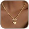 Trendy Heart Pendant Necklace: Stainless Steel, Versatile Design, Perfect Gift for Girlfriend.