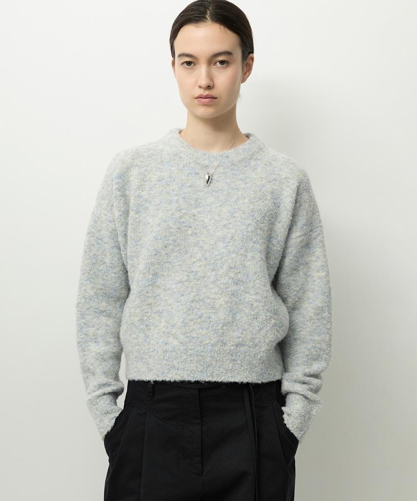 Leopeusaideuhwaiteulabel Boucle Crewneck Knit Cloud Blue