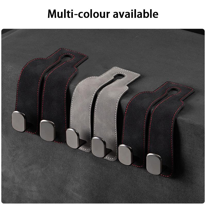 Suede Dual Hooks Universal Car Seat Back Headrest Hook Bag Bottle Sundries Storage Hanger Car Vehicle Organizer Holder Mount Auto Interior Accessories