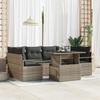 vidaXL 7-Piece Garden Sofa Set with Grey Cushions Poly Rattan, vidaXL 2-Seater Garden Sofa with Storage & 3357492