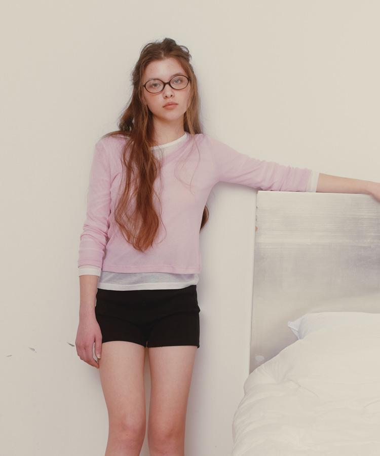 Seuleoum Double V-Neck T-Shirt_Pink