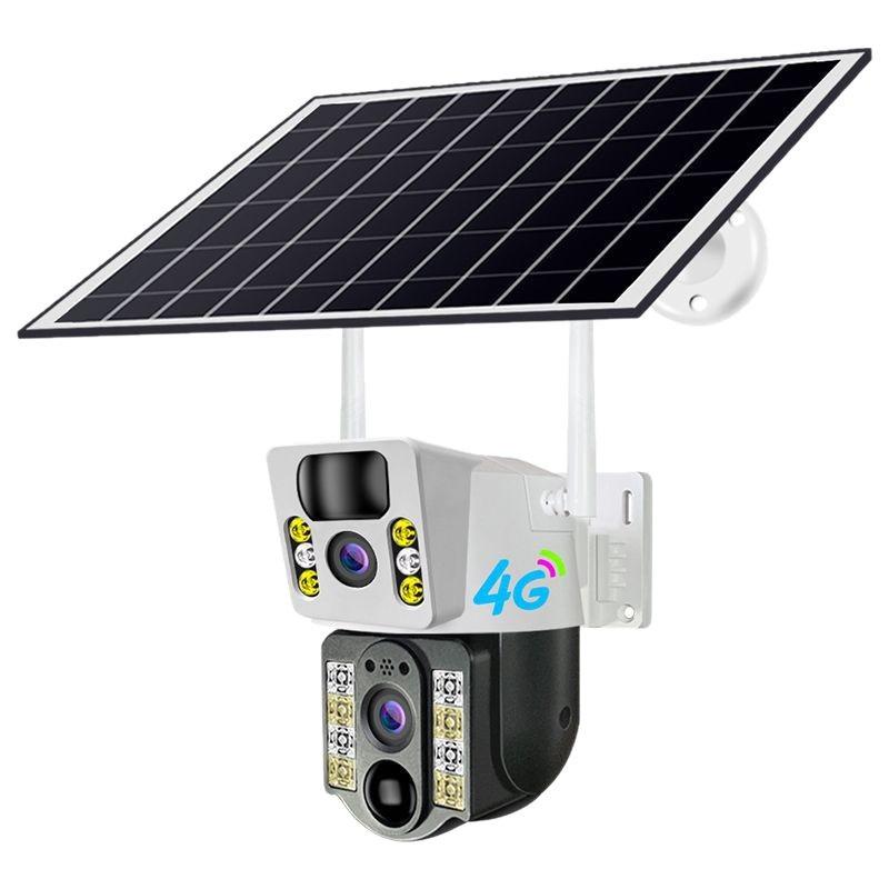 V380 Solar 4G 360° HD Dual Lens Camera with Full-Color Night Vision and Low Power Monitoring