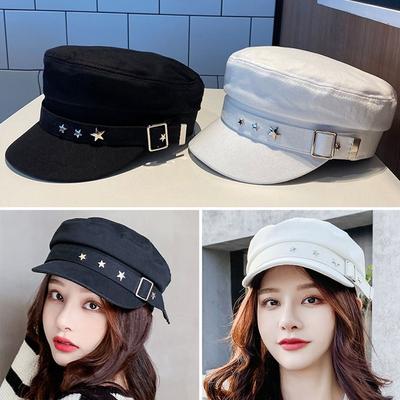 Elegant Navy Style British Retro Newsboy Cap Beret Hat Painter Hat Octagonal Cap