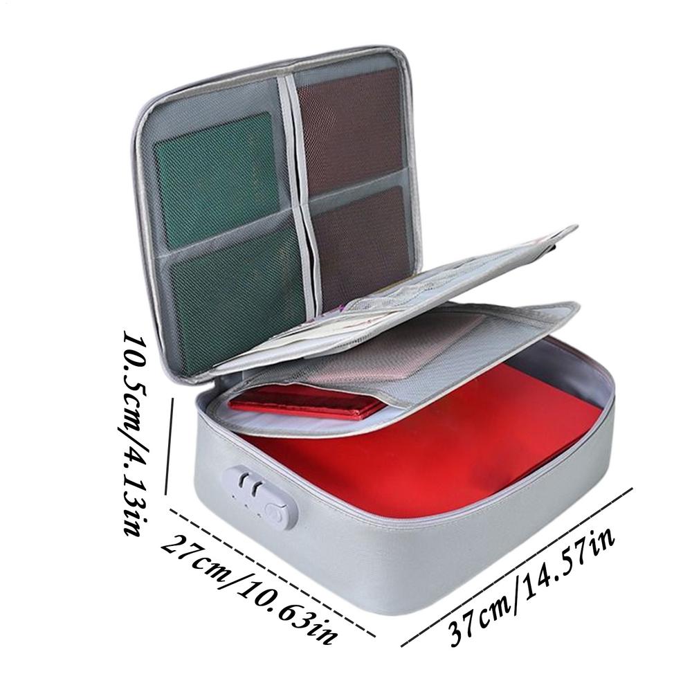 

Fireproof Document Box 1200C Heat Insulated Safe Storage Case Fireproof Safe Box for Archive Passport Certificates Laptop