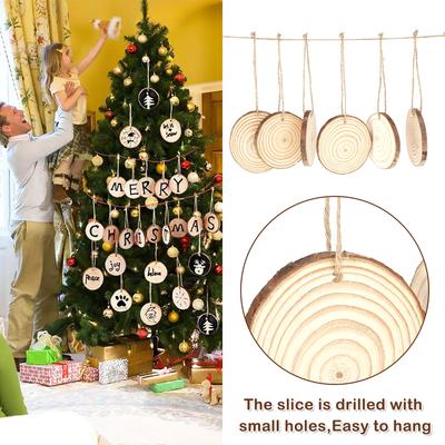 5-6/6-7cm Natürliche Holzscheiben Unfertige Runde Holzkreise für Kunst Malerei DIY Basteln Hochzeitsdekoration Weihnachtsdekoration
