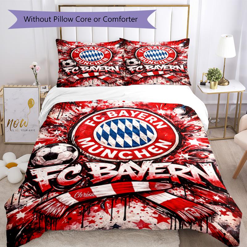 Bayern Munich Bedding Set Breathable Duvet Cover with Pillowcases Decorative Bed Linen for Bedroom Home Decoration Birthday Gift