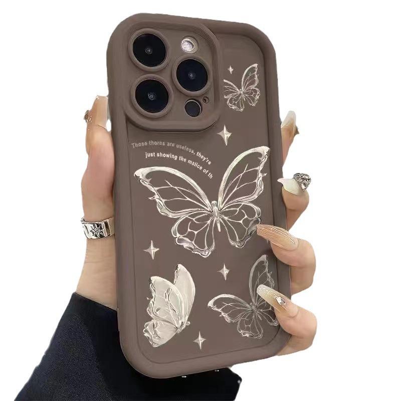 iPhone 17/15 Pro Max/13/14 Case with Full Screen Butterfly Design - Drop-Proof for Girls