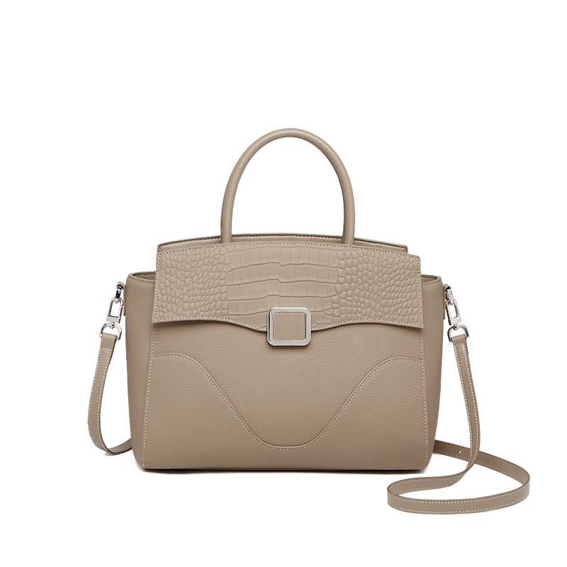 Echte Leder-Schultertasche mit Krokodilmuster für Geschäftsfrauen hochwertige schwarze Taschen