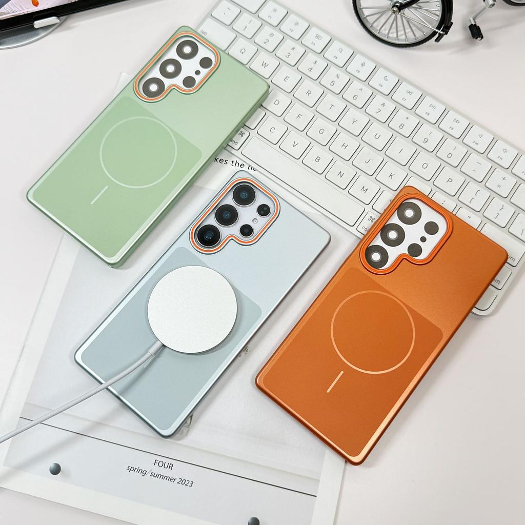 Soft fine ring magnetic suction for Samsung S26ultra matte mobile phone case S24PLUS skin feeling PC protective case S25