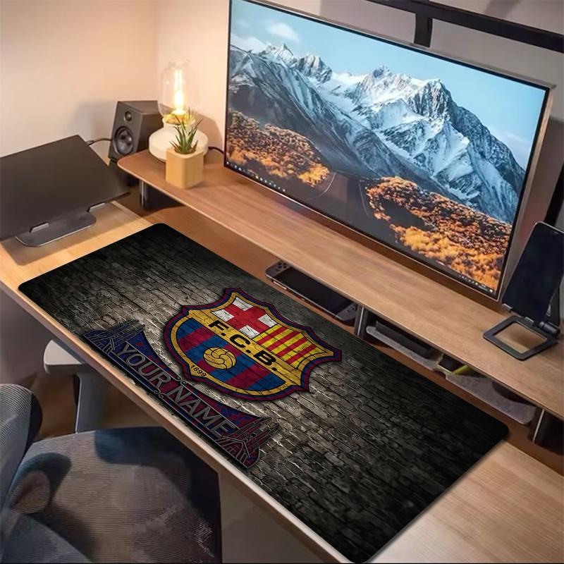 FC Barcelona Print Cushion Non-slip Laptop Tablet Big Mousepad XXL Mat Mini PC Playmat With Lock Edge