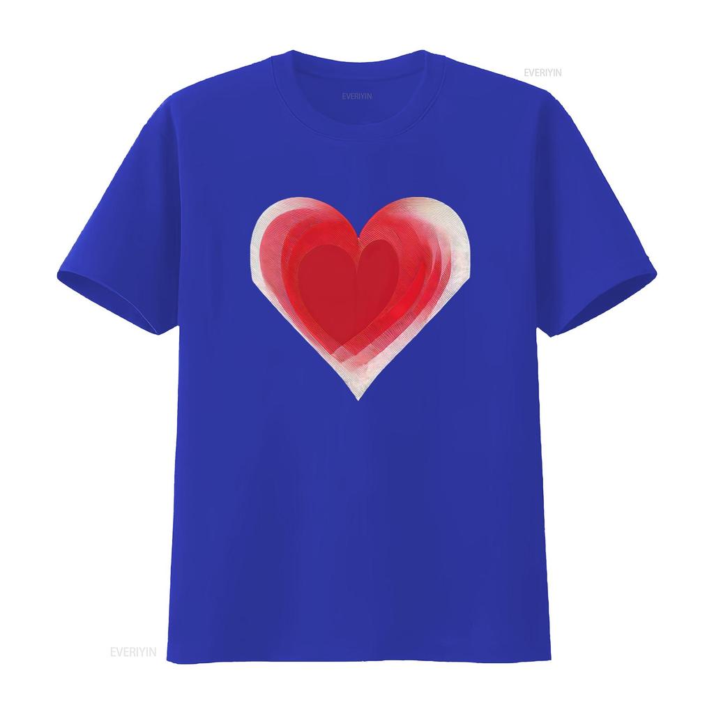 Red Heart Summer T Shirt for Women with Cool Prints National Parents Day S Vintage Washed Fashion Streetwear Breathable