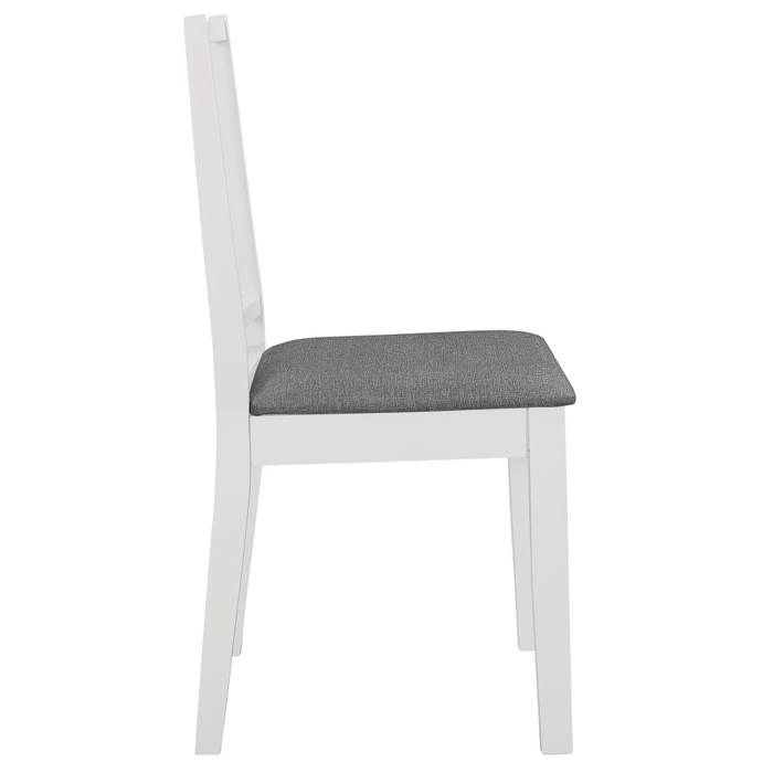 Chaises de salle à manger - Maison Exclusive - blanc &amp; gris - bois massif - lot de 4 avec coussins