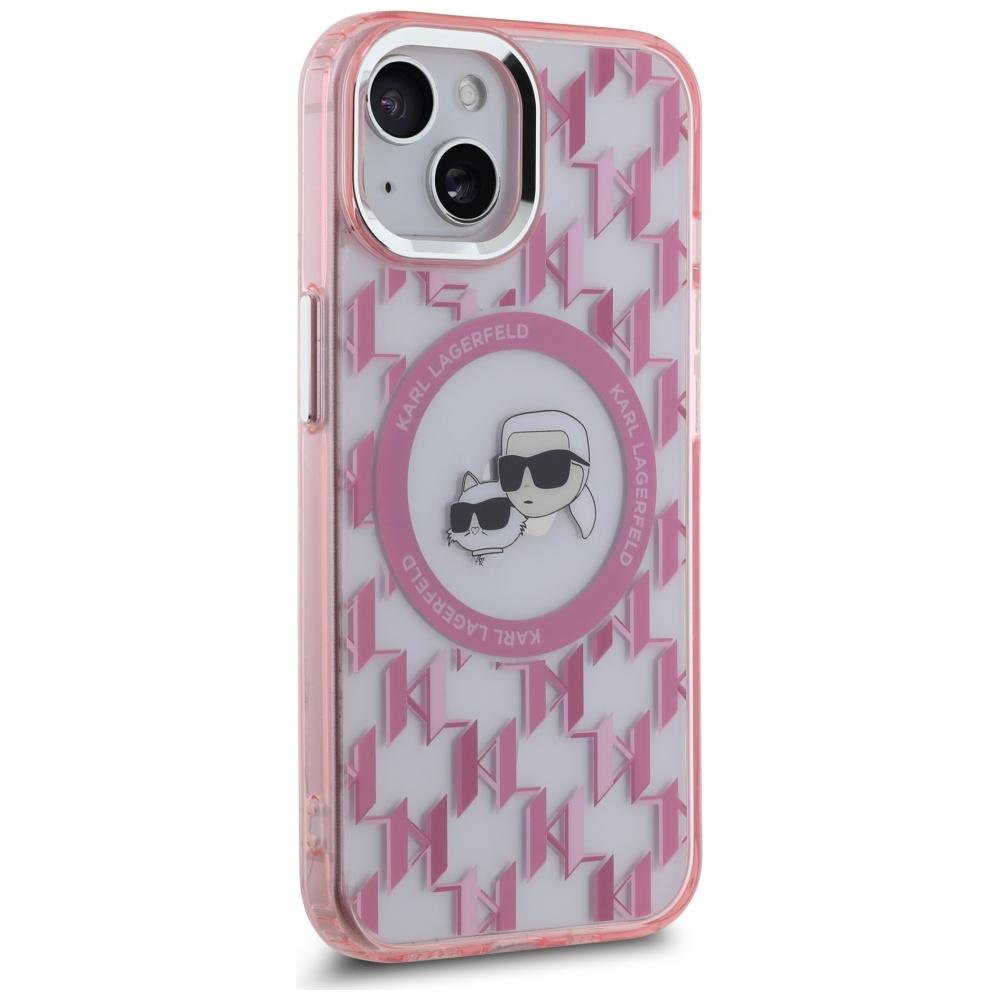 Karl Lagerfeld Klhmp15Mhmckmhp Iphone 15Plus 6.7 Różowy/Pink Iml Monogram Karl&Choupette Head Magsafe