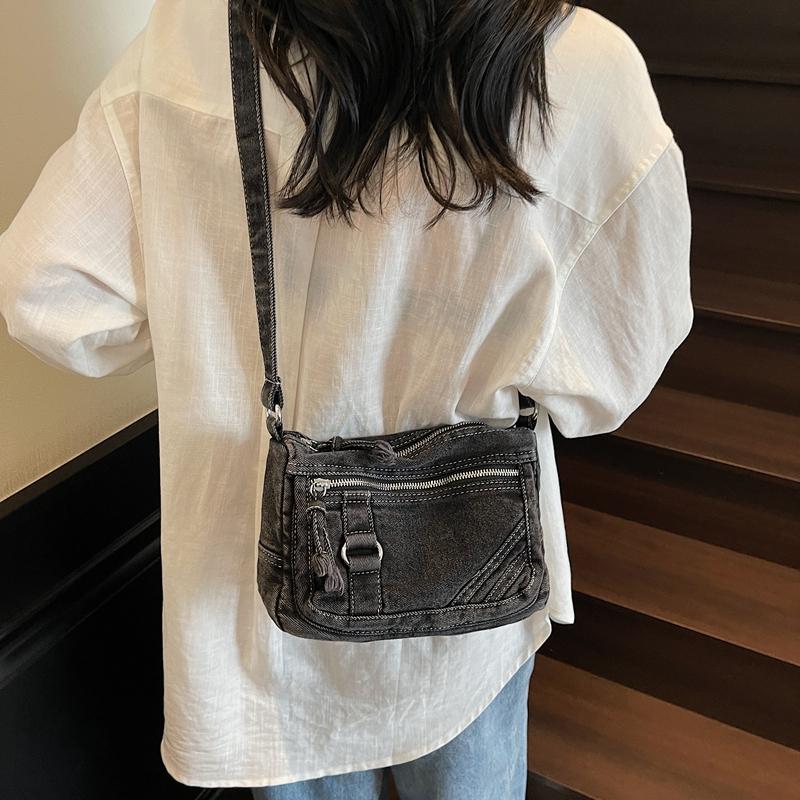Denim Bag Retro Small Square Bag Women's Shoulder Bag Commuter Crossbody Bag