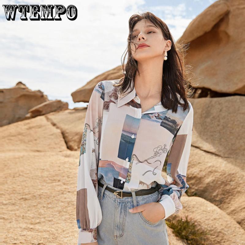 Spring and Autumn Women's Shirt Chiffon Shirt with Design Sense Small Number of Long Sleeves Vintage Style Top