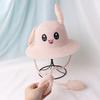 Bunny Straw Hat Caps, Sun Hat, Foldable, with Movable Ears, Beach Hats, Fishing Hats