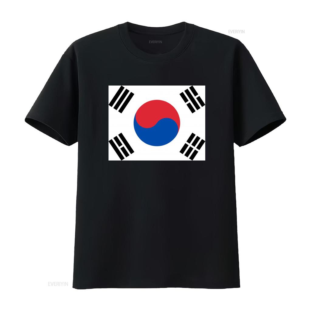 Vintage South Korea Flag Design T Shirt for Patriotic Fashion Enthusiasts vintage Washed Top For Everyday Wear Unisex
