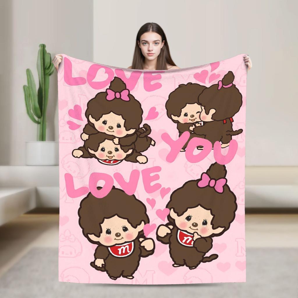 Soft Warm Blanket Kids Airplane Travel Cute Monchichis Chimutan Bedding Throws Flannel Bedspread For Couch Chair Sofa Bed
