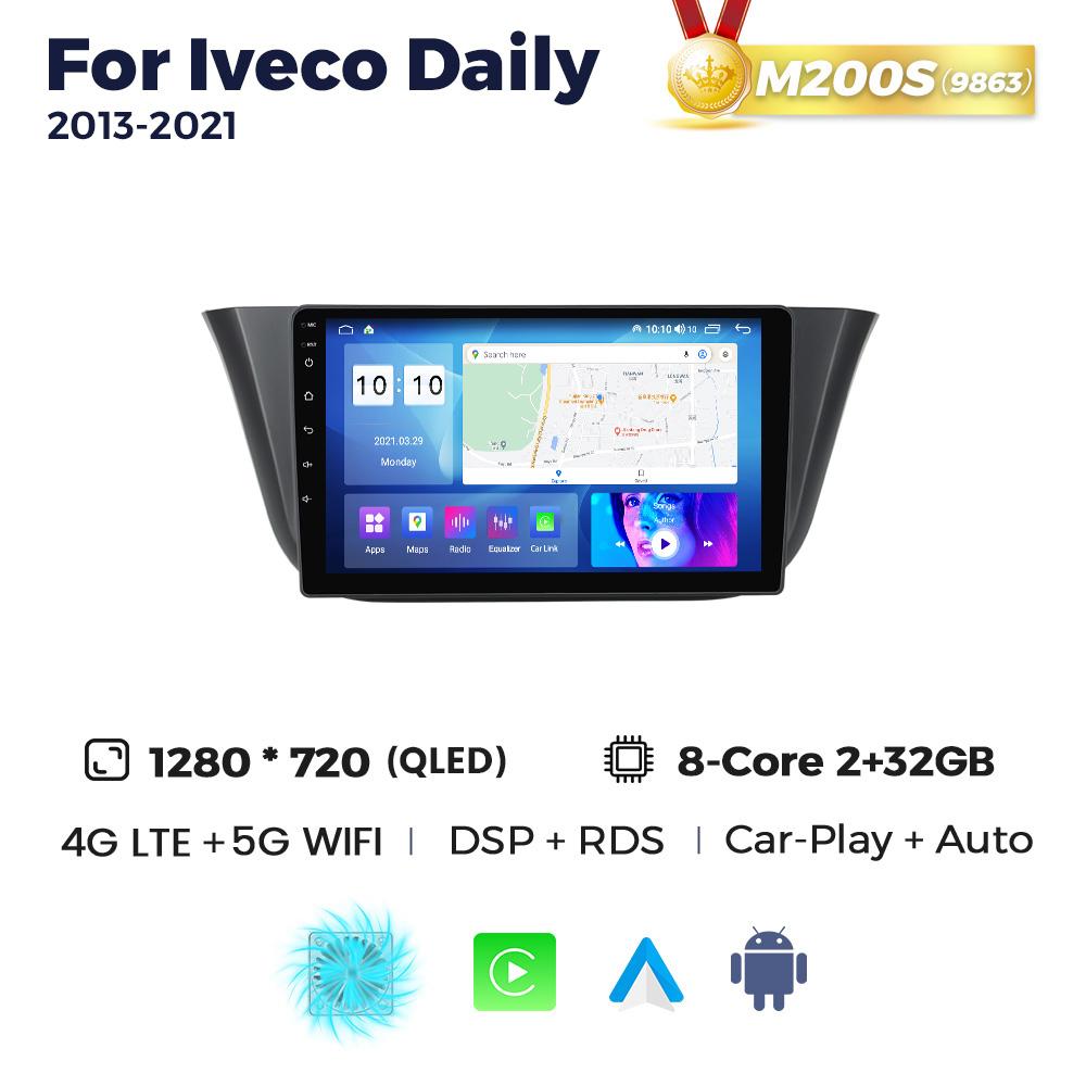 Radio auto multimedia NaviFly Android Auto cu ecran QLED 2 DIN pentru Iveco Daily 2013-2025, BT CarPlay, Navigație GPS, Autoradio